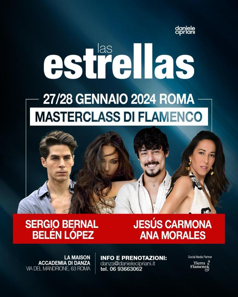 MASTERCLASS DI FLAMENCO
27/28 GENNAIO 2024 ROMA